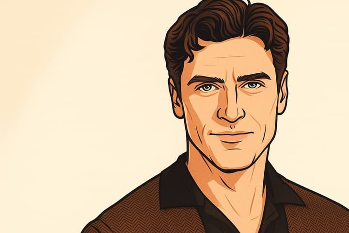 Jake Lockett 2025 AI-generated illustrated portrait – American actor known for Chicago Fire and aerospace engineer turned TV star.