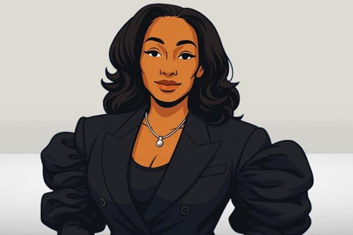 AI illustration of Shannon Balenciaga at an ABFE event