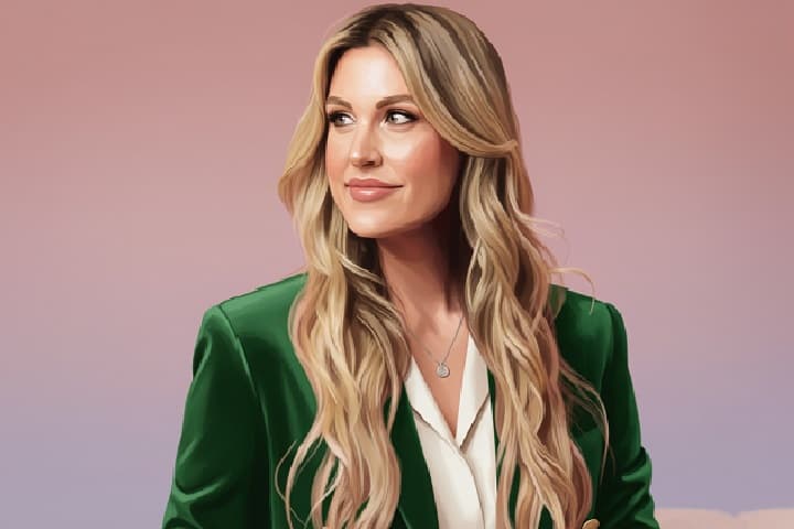 Illustrated image of Allison Ellsworth, Co-Founder of Poppi, the viral prebiotic soda brand acquired by PepsiCo for $1.95B in 2025.