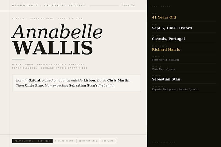 Annabelle Wallis Sebastian Stan baby pregnancy 2026 Peaky Blinders actress Oxford Portugal