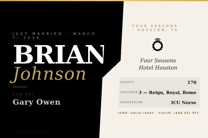 Brianna Johnson Gary Owen wedding Four Seasons Houston March 2026