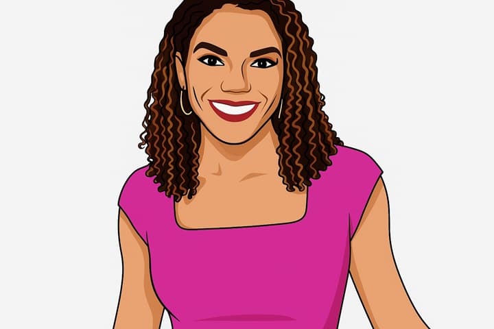 Illustrated portrait of CB Cotton, ABC News national correspondent, 2025
