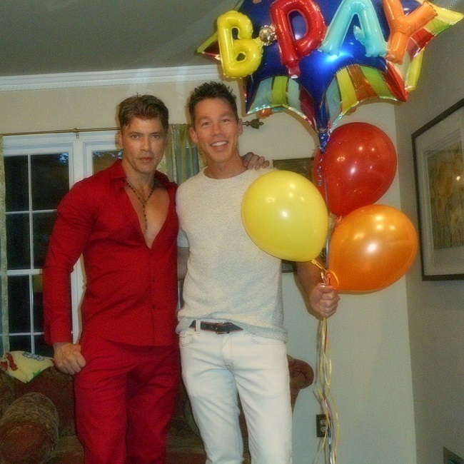 David Bromstand with Boyfriend