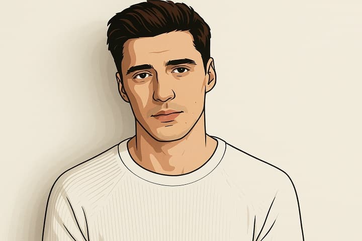 Illustrated image of Lachlan Quarmby as Liam O’Connor in Hallmark’s Providence Falls.