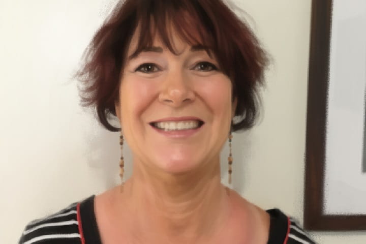 A portrait of Nancy Woodrum, the Paso Robles hair stylist whose 2018 murder case was featured in a 2026 CBS documentary.