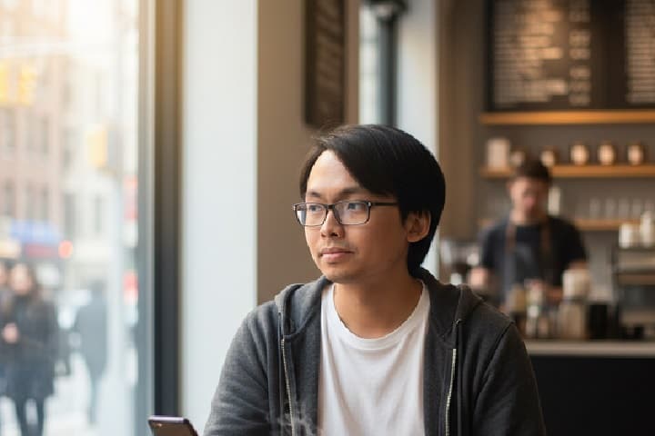 Paolo Pasco smiling at the Jeopardy! podium after winning the 2026 Tournament of Champions in a 3-0 clean sweep.